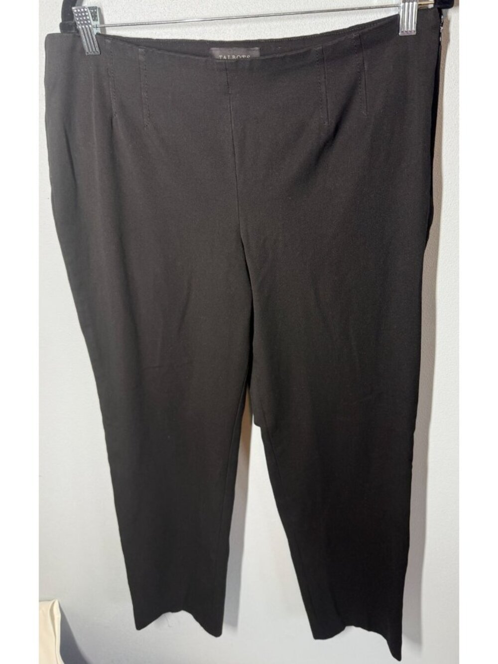 Talbots Womens Black Straight Leg Trousers Dress Pants Size 12 Career Office